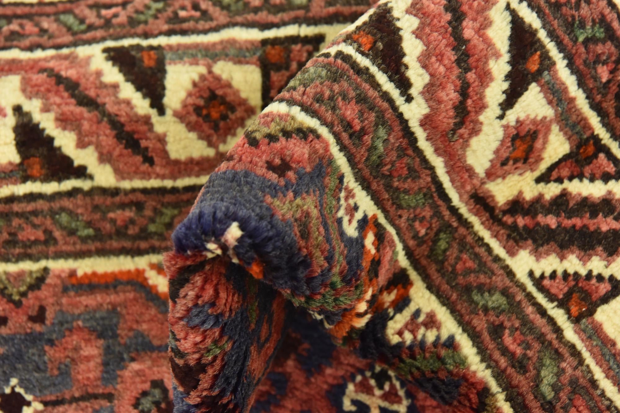 3' 9 x 10' 7 Hand Knotted Hossainabad Persian Wool Runner Rug