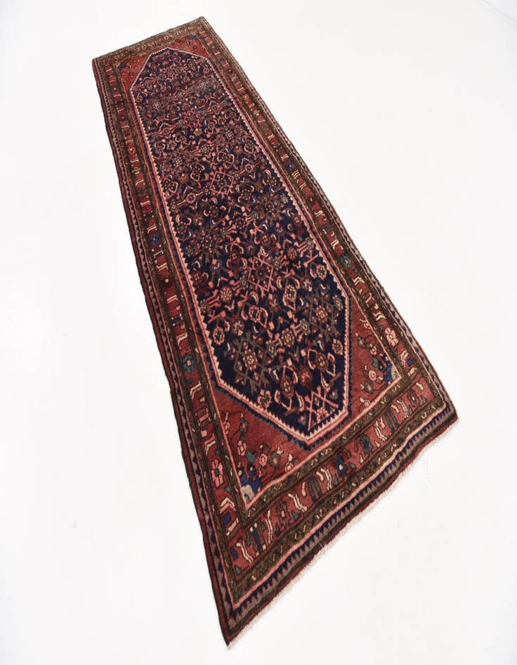 Detail image of 3' 9 x 9' 10  Hand Knotted Hossainabad Persian Wool Runner Rug