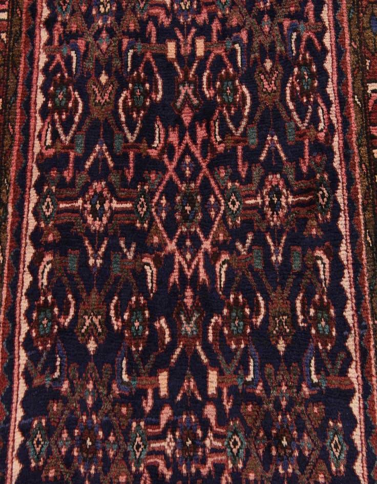 Detail image of 3' 9 x 9' 10  Hand Knotted Hossainabad Persian Wool Runner Rug