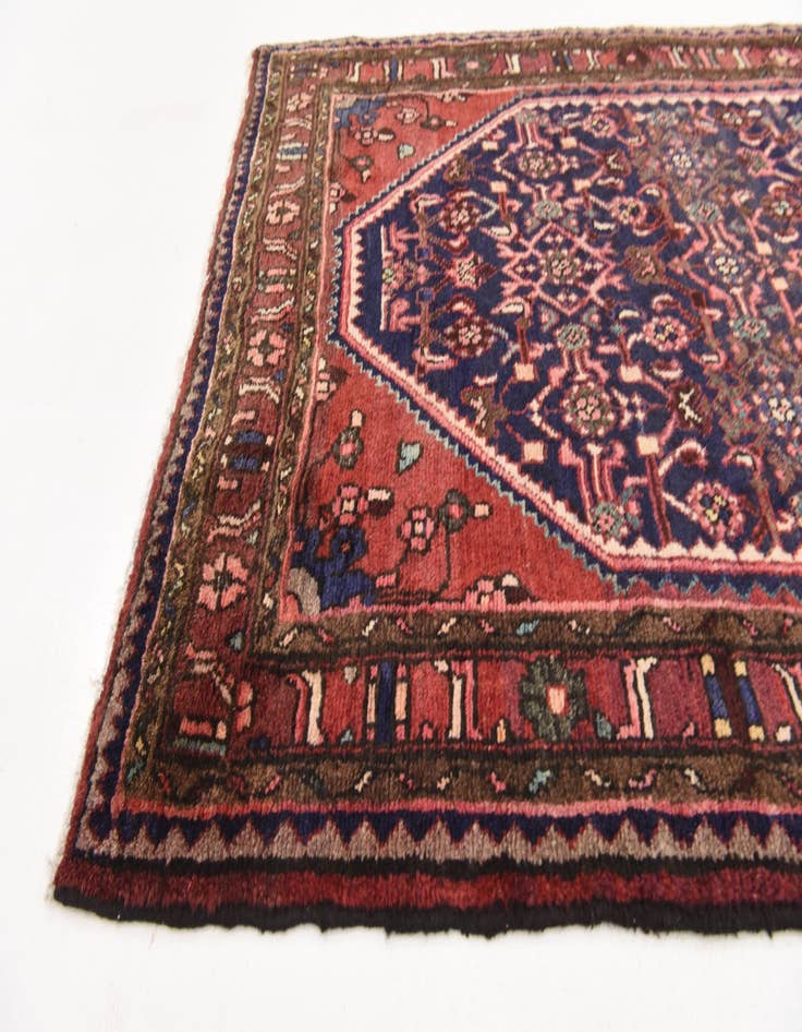 Detail image of 3' 9 x 9' 10  Hand Knotted Hossainabad Persian Wool Runner Rug