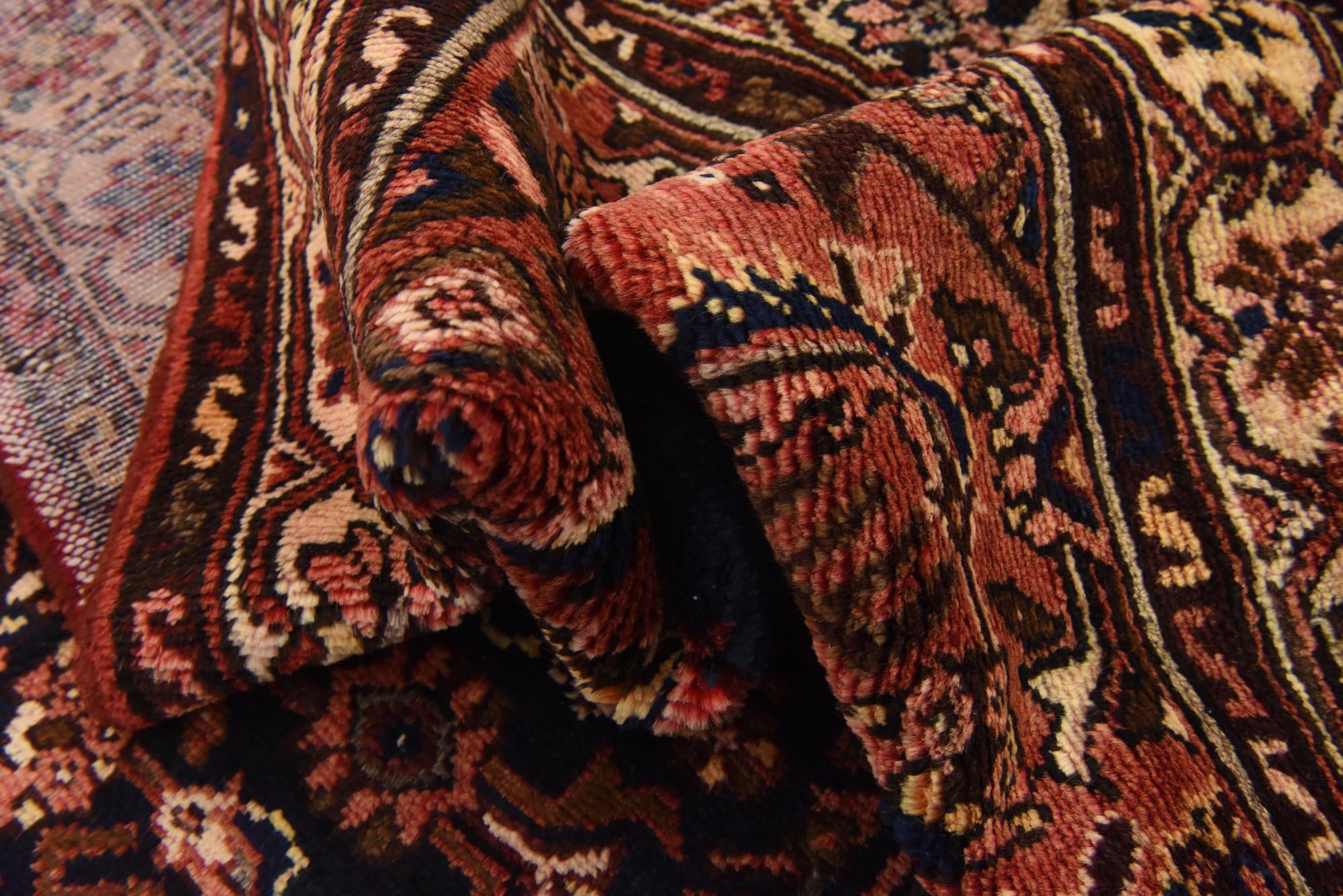 3' 6 x 10' 4 Hand Knotted Hossainabad Persian Wool Runner Rug