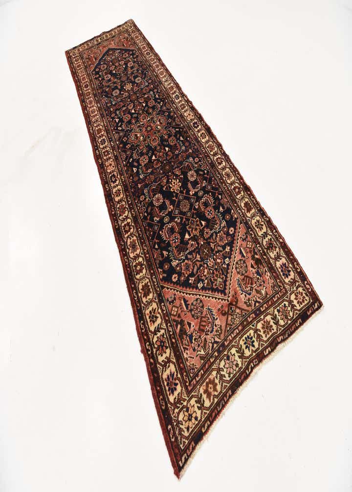 3' 6 x 10' 4 Hand Knotted Hossainabad Persian Wool Runner Rug