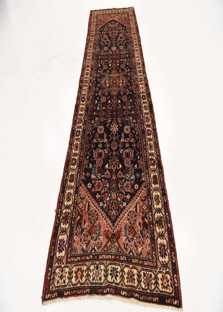 3' 6 x 10' 4 Hand Knotted Hossainabad Persian Wool Runner Rug