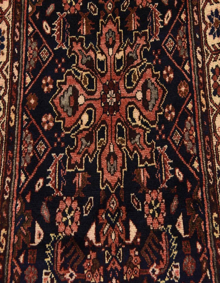 Detail image of 3' 6 x 10' 4 Hand Knotted Hossainabad Persian Wool Runner Rug