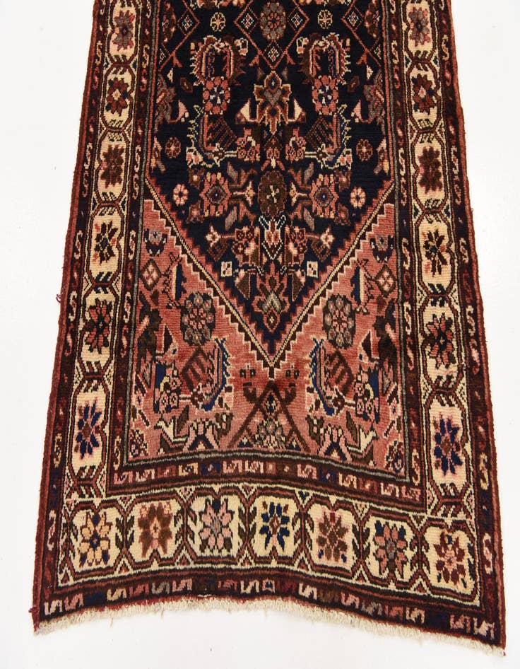 Detail image of 3' 6 x 10' 4 Hand Knotted Hossainabad Persian Wool Runner Rug