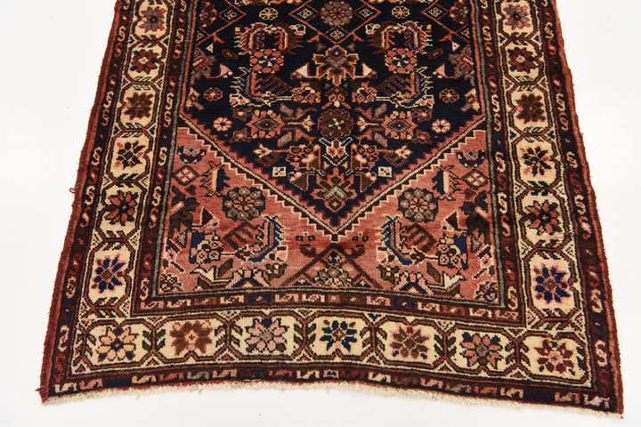 3' 6 x 10' 4 Hand Knotted Hossainabad Persian Wool Runner Rug
