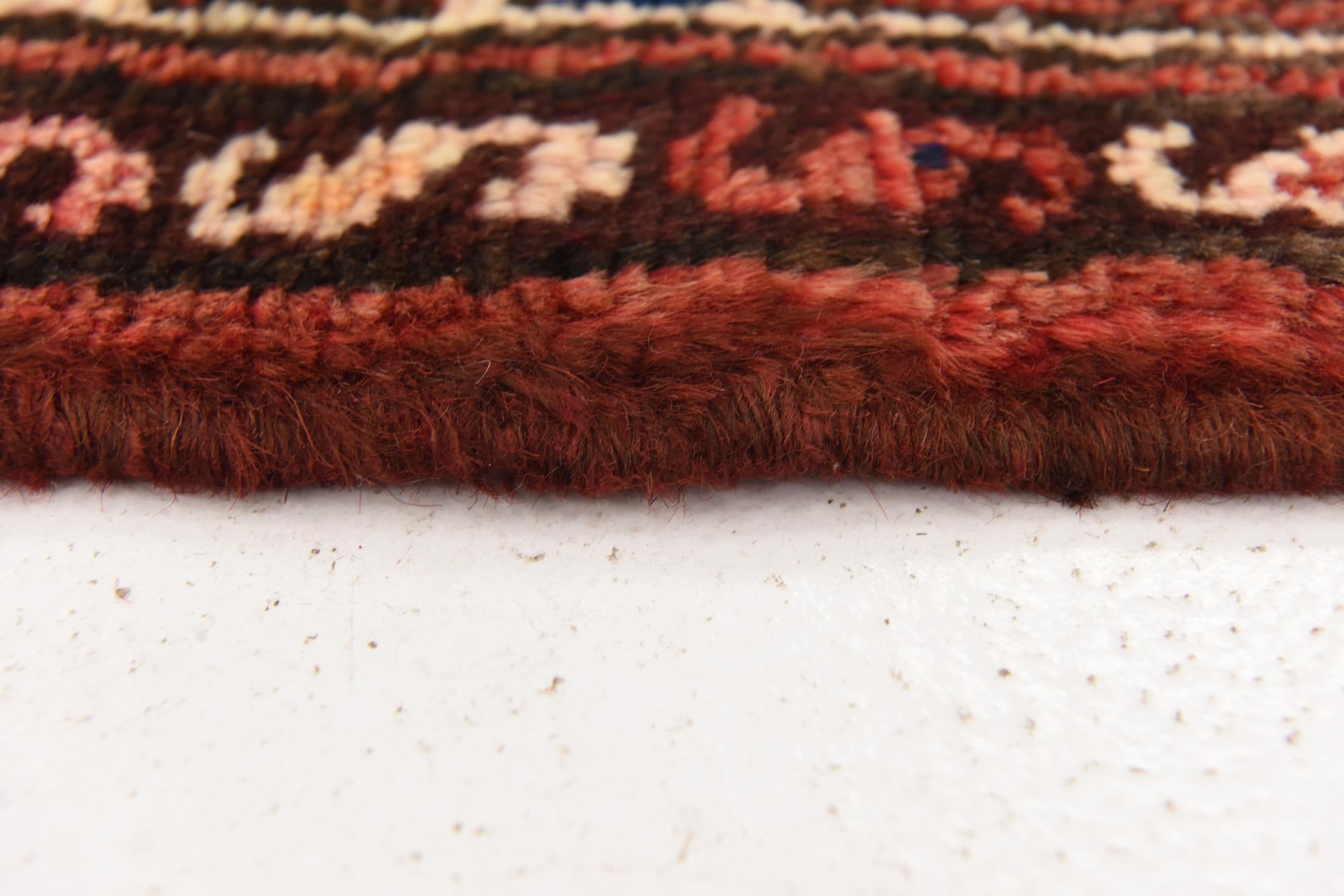 3' 6 x 10' 4 Hand Knotted Hossainabad Persian Wool Runner Rug
