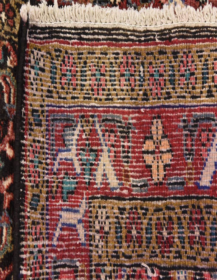 Detail image of 3' 4 x 9' 9  Hand Knotted Hossainabad Persian Wool Runner Rug