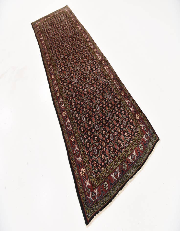 Detail image of 3' 4 x 9' 9  Hand Knotted Hossainabad Persian Wool Runner Rug