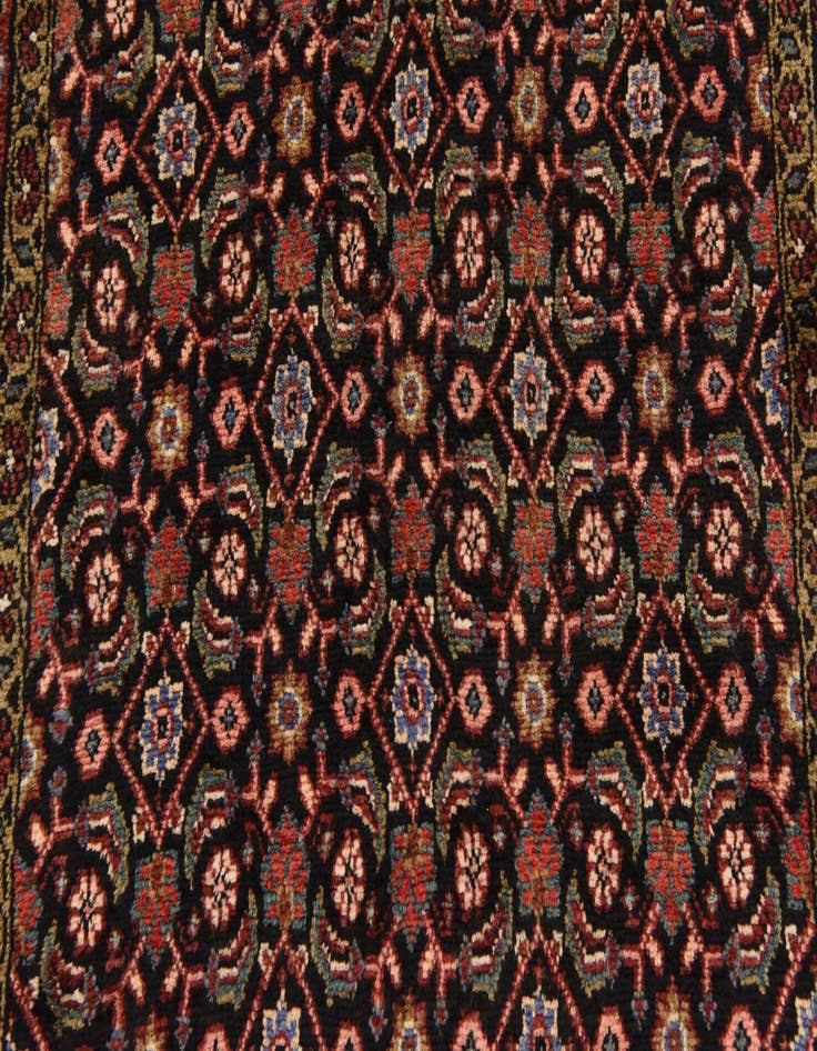 Detail image of 3' 4 x 9' 9  Hand Knotted Hossainabad Persian Wool Runner Rug