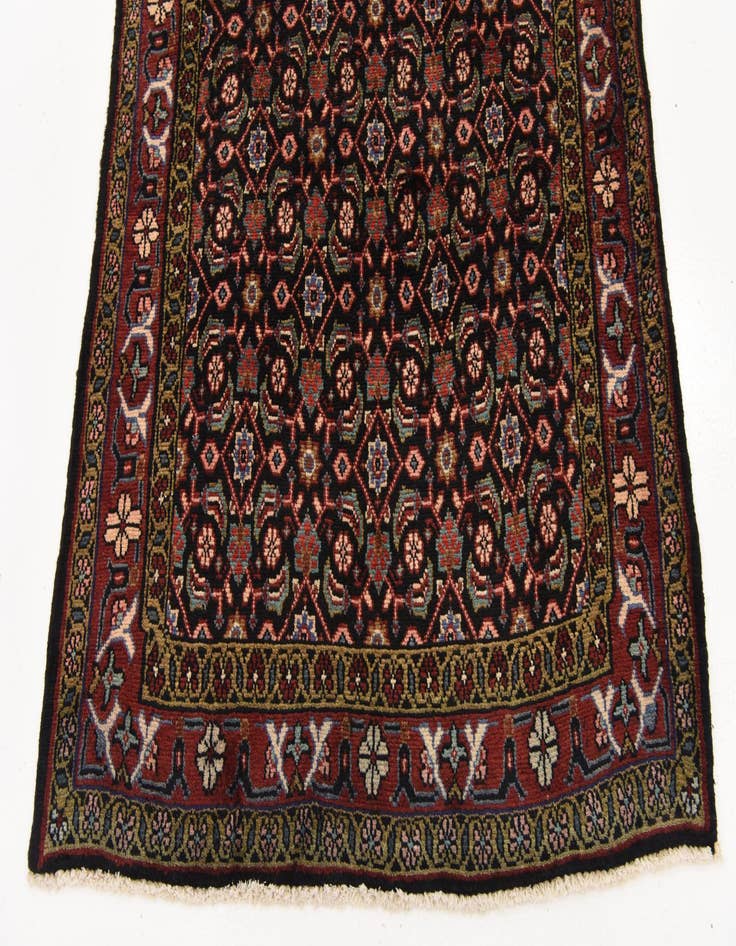 Detail image of 3' 4 x 9' 9  Hand Knotted Hossainabad Persian Wool Runner Rug