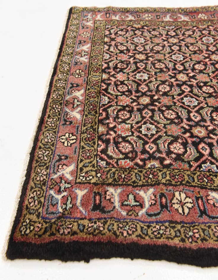 Detail image of 3' 4 x 9' 9  Hand Knotted Hossainabad Persian Wool Runner Rug
