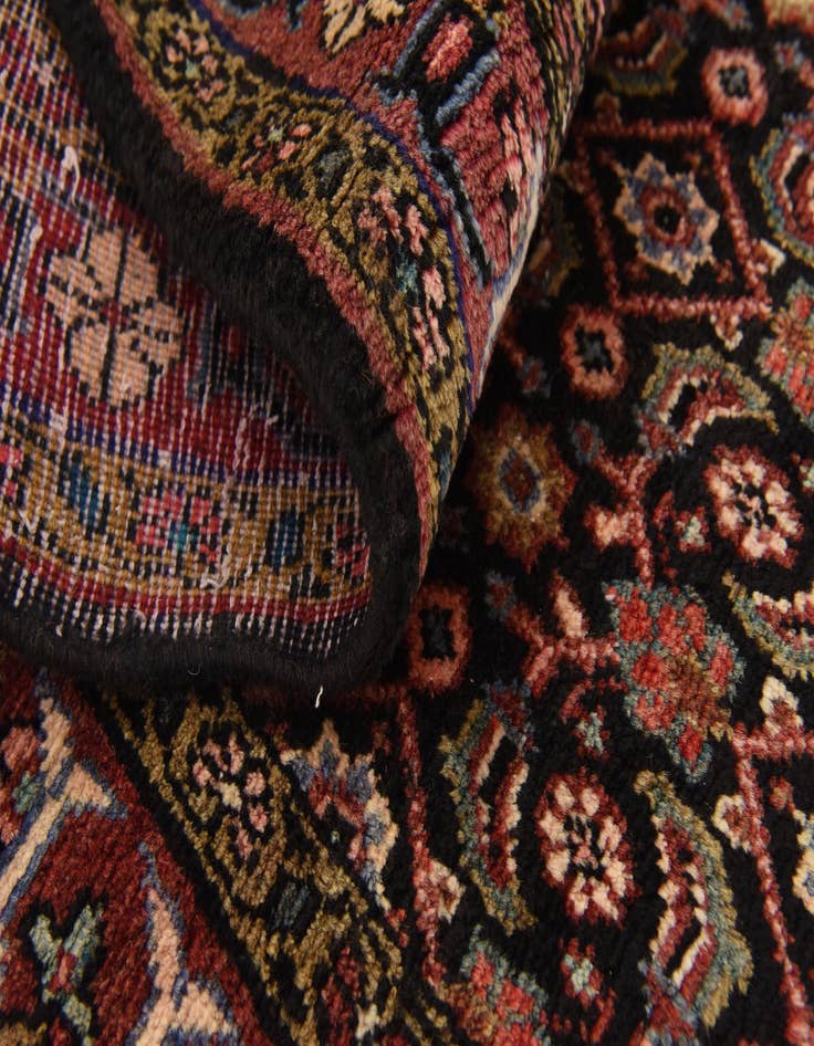 Detail image of 3' 4 x 9' 9  Hand Knotted Hossainabad Persian Wool Runner Rug