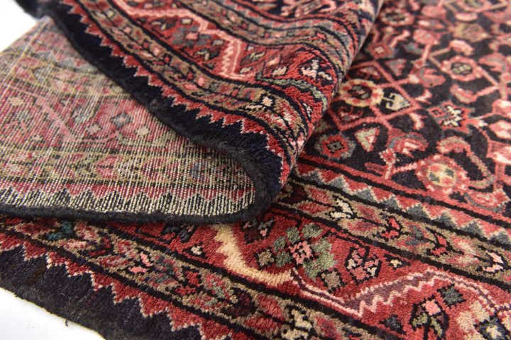 3' 8 x 11' 2 Hand Knotted Hossainabad Persian Wool Runner Rug