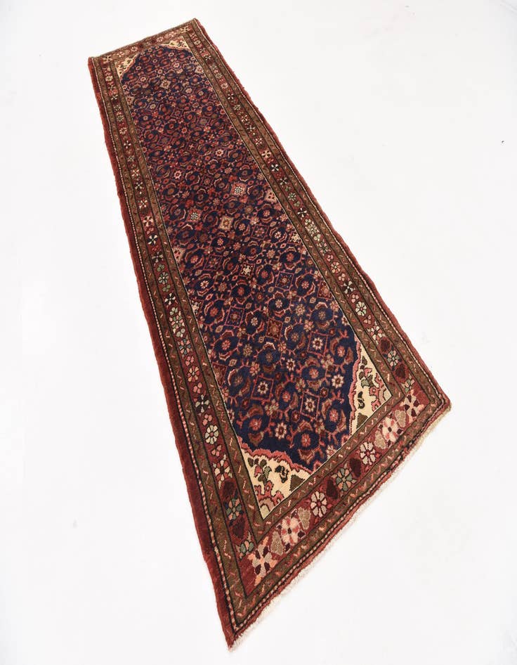 Detail image of 3' 7 x 10' 1  Hand Knotted Hossainabad Persian Wool Runner Rug