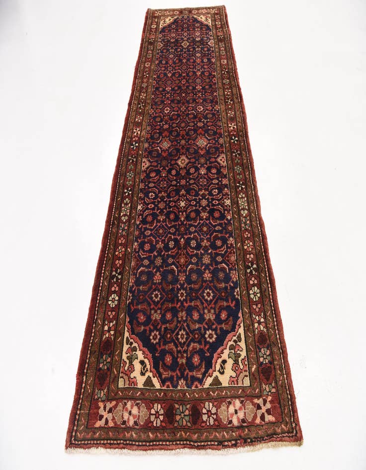 Detail image of 3' 7 x 10' 1 Hand Knotted Hossainabad Persian Wool Runner Rug
