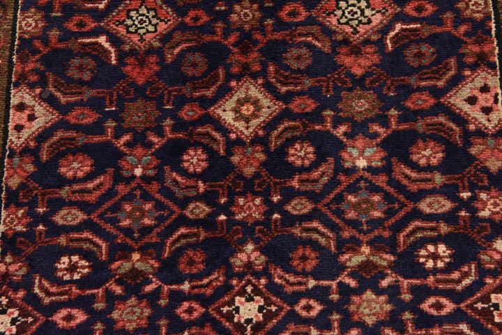 3' 7 x 10' 1 Hand Knotted Hossainabad Persian Wool Runner Rug