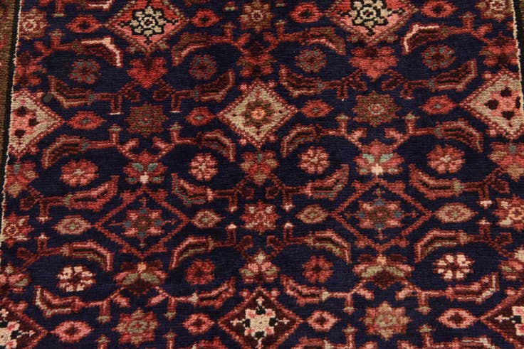 Detail image of 3' 7 x 10' 1 Hand Knotted Hossainabad Persian Wool Runner Rug