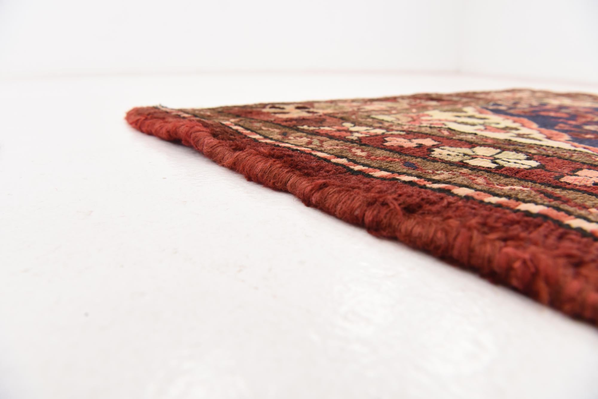3' 7 x 10' 1 Hand Knotted Hossainabad Persian Wool Runner Rug