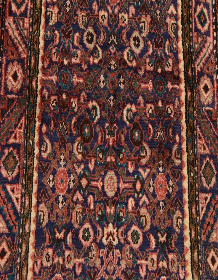 Detail image of 3' 5 x 9' 8  Hand Knotted Hossainabad Persian Wool Runner Rug