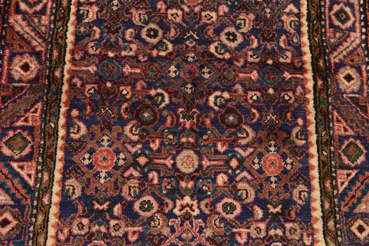 3' 5 x 9' 8 Hand Knotted Hossainabad Persian Wool Runner Rug