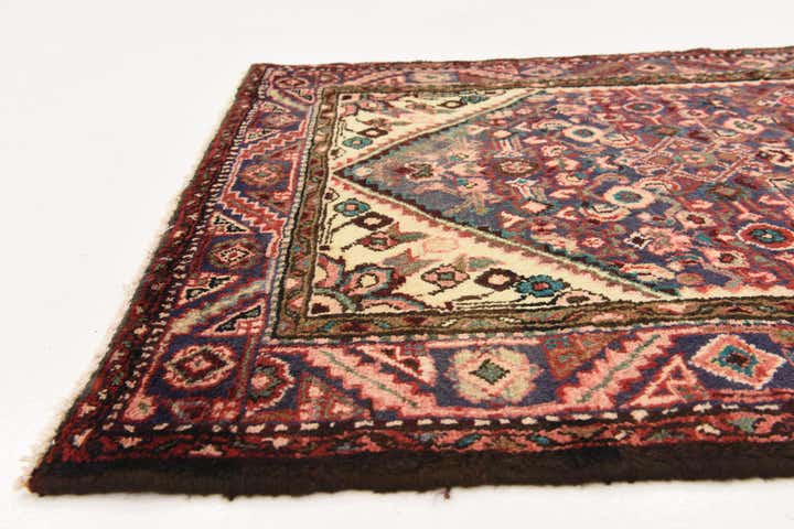 3' 5 x 9' 8 Hand Knotted Hossainabad Persian Wool Runner Rug