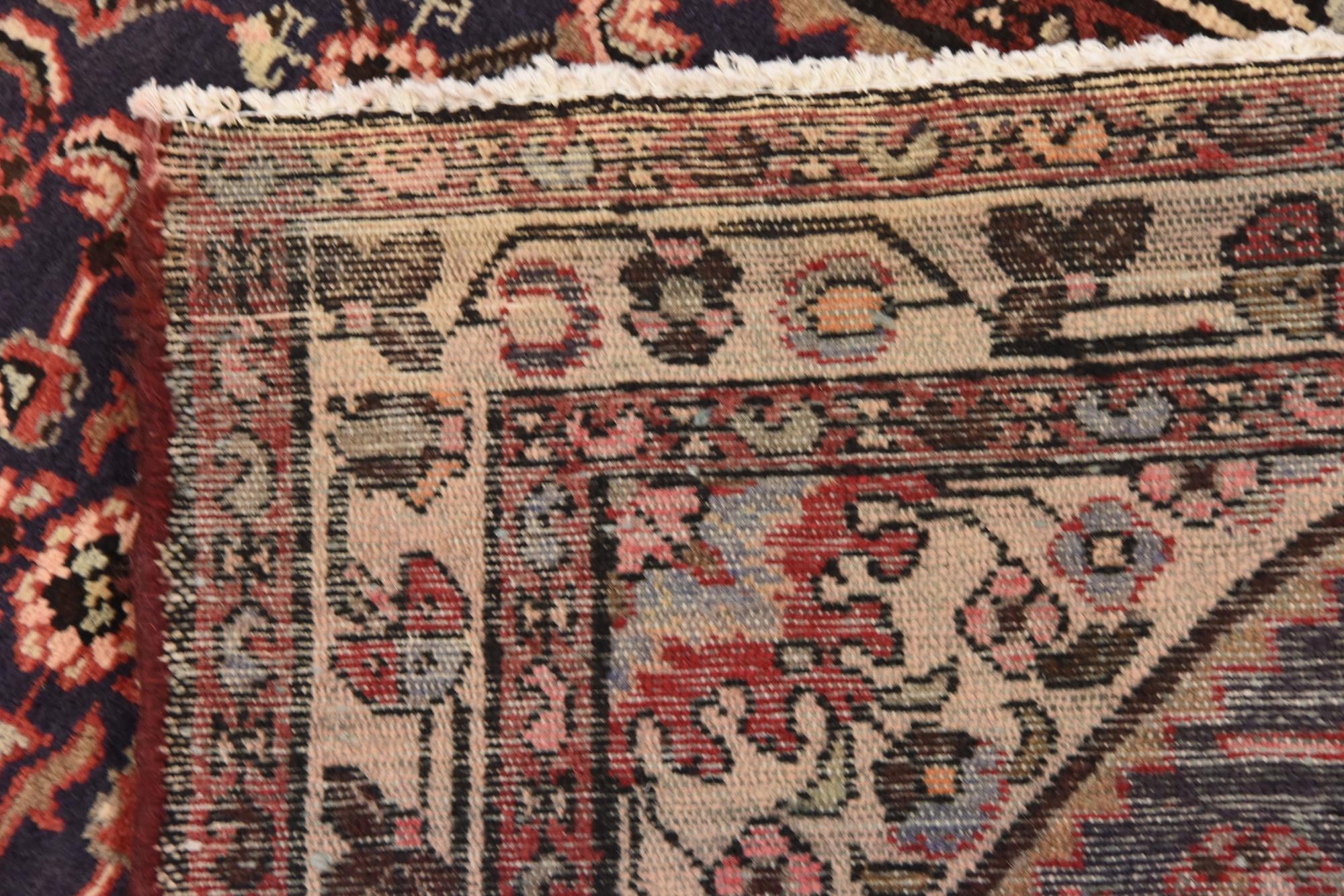 3' 6 x 10' Hand Knotted Hossainabad Persian Wool Runner Rug
