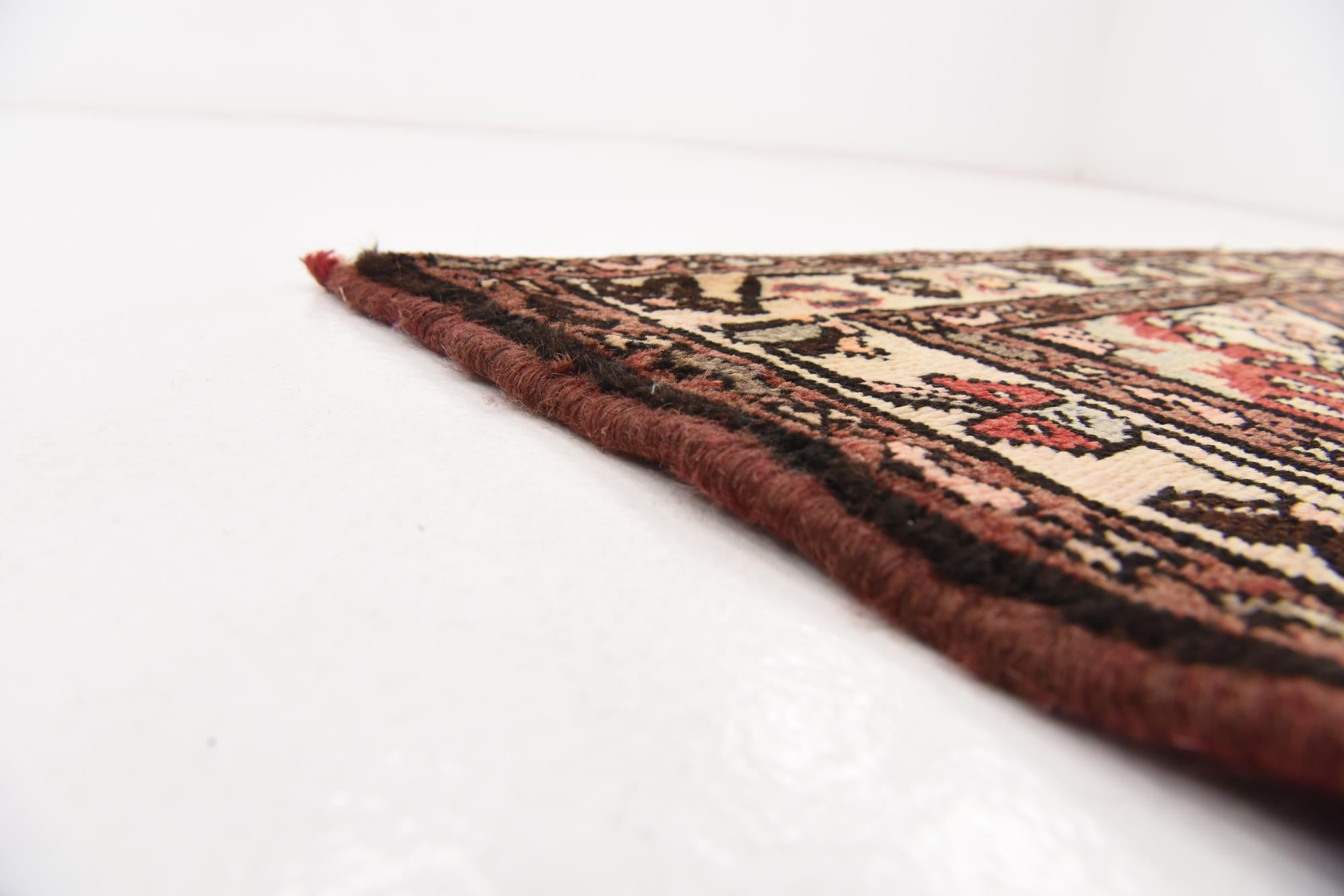 3' 6 x 10' Hand Knotted Hossainabad Persian Wool Runner Rug
