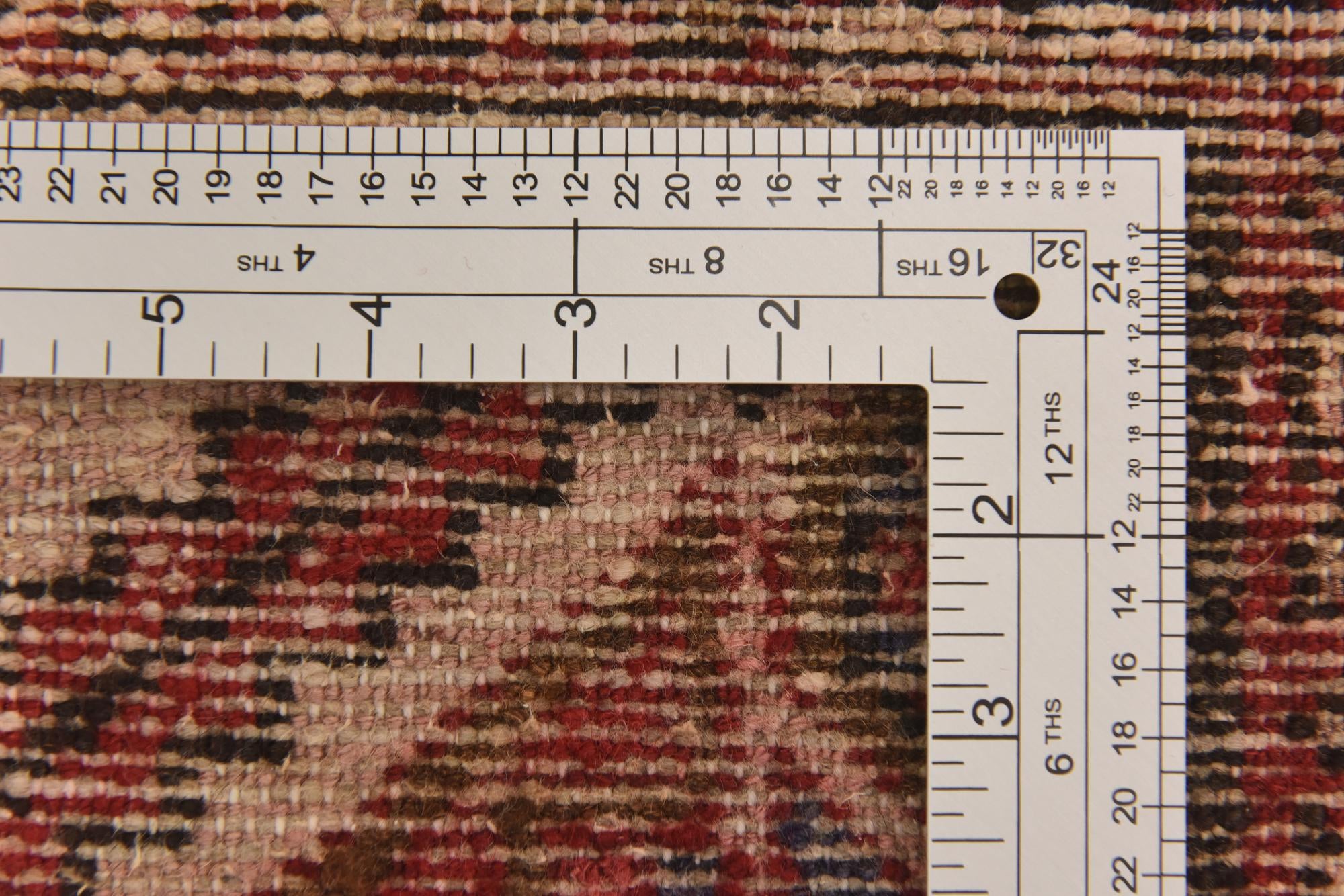3' 9 x 9' 9 Hand Knotted Hossainabad Persian Wool Runner Rug