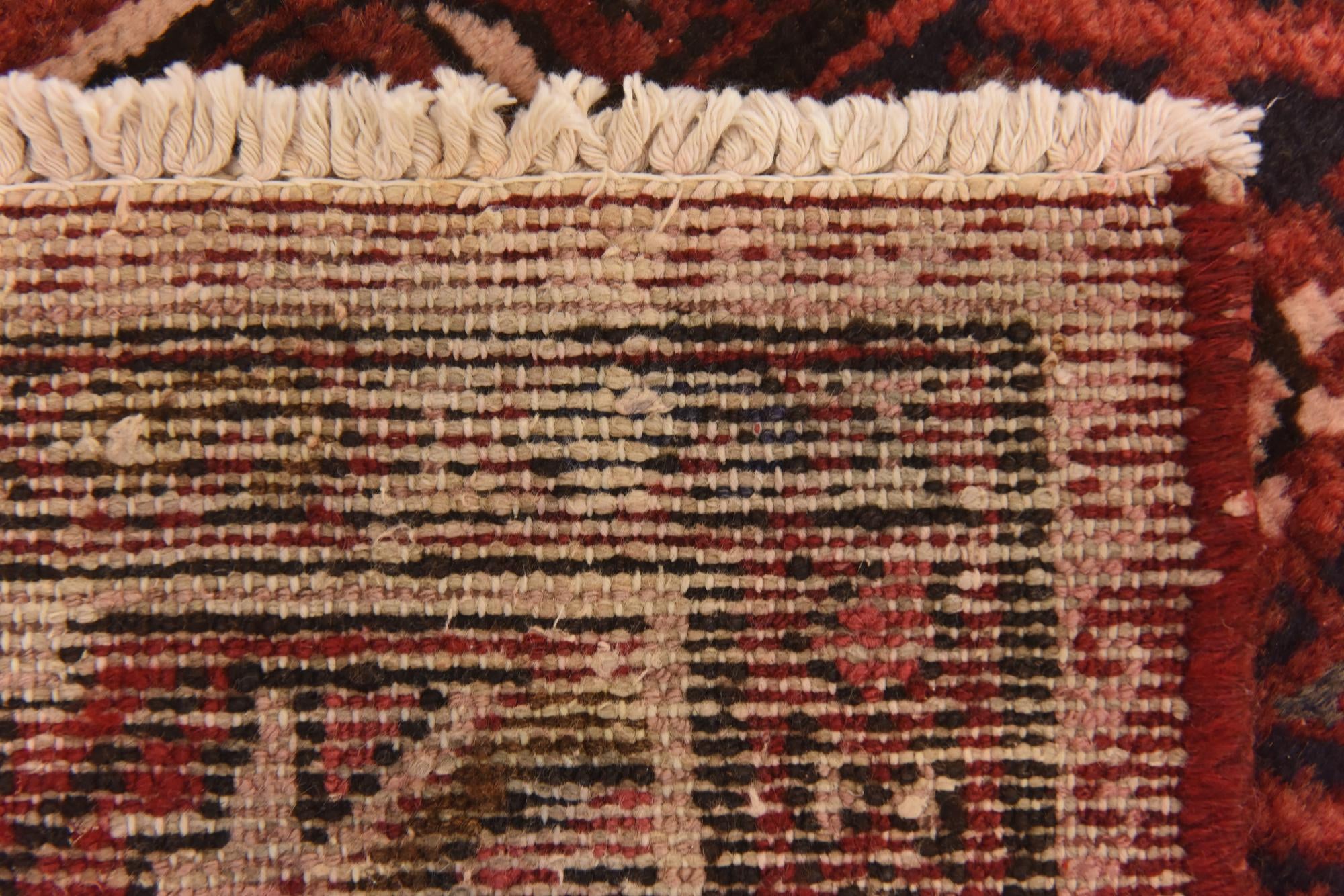 3' 9 x 9' 9 Hand Knotted Hossainabad Persian Wool Runner Rug