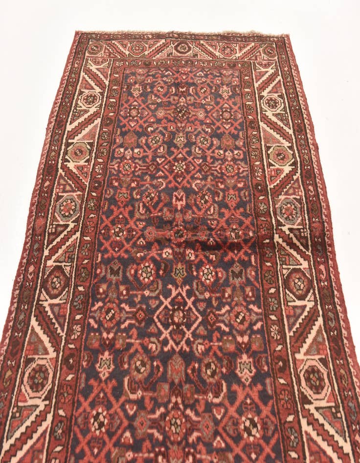 Detail image of 3' 9 x 9' 9  Hand Knotted Hossainabad Persian Wool Runner Rug