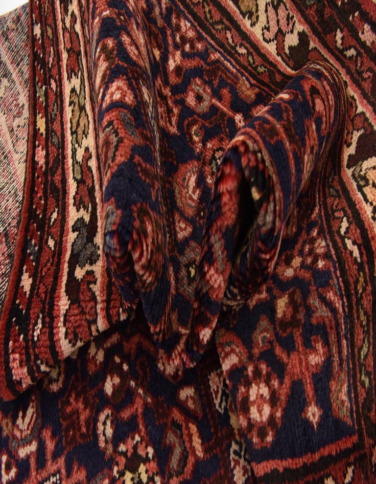 Detail image of 3' 10 x 9' 8  Hand Knotted Hossainabad Persian Wool Runner Rug