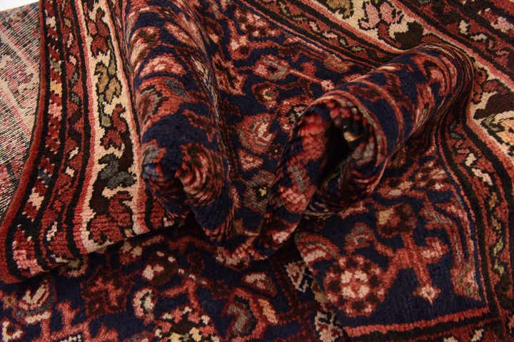 3' 10 x 9' 8 Hand Knotted Hossainabad Persian Wool Runner Rug