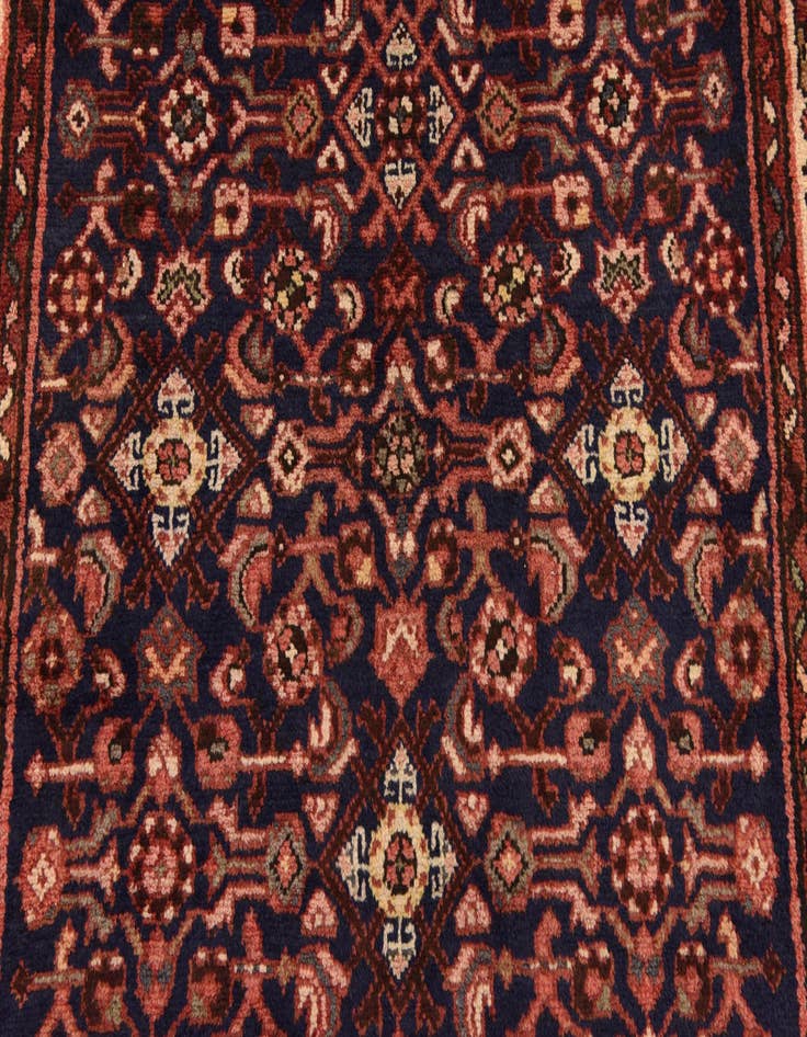 Detail image of 3' 10 x 9' 8  Hand Knotted Hossainabad Persian Wool Runner Rug