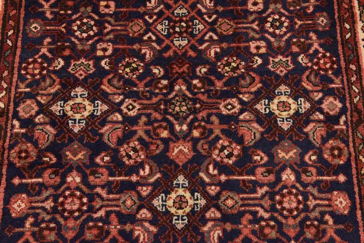 3' 10 x 9' 8 Hand Knotted Hossainabad Persian Wool Runner Rug