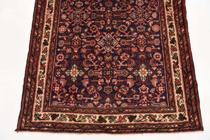 3' 10 x 9' 8 Hand Knotted Hossainabad Persian Wool Runner Rug