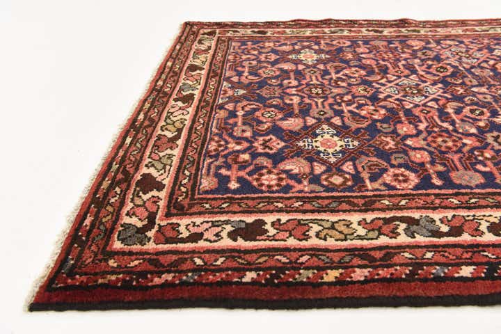 3' 10 x 9' 8 Hand Knotted Hossainabad Persian Wool Runner Rug