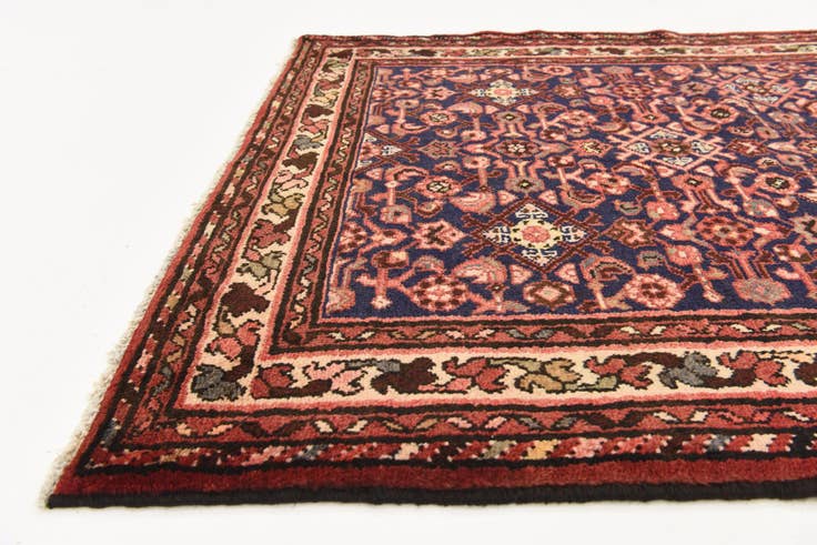 Detail image of 3' 10 x 9' 8 Hand Knotted Hossainabad Persian Wool Runner Rug