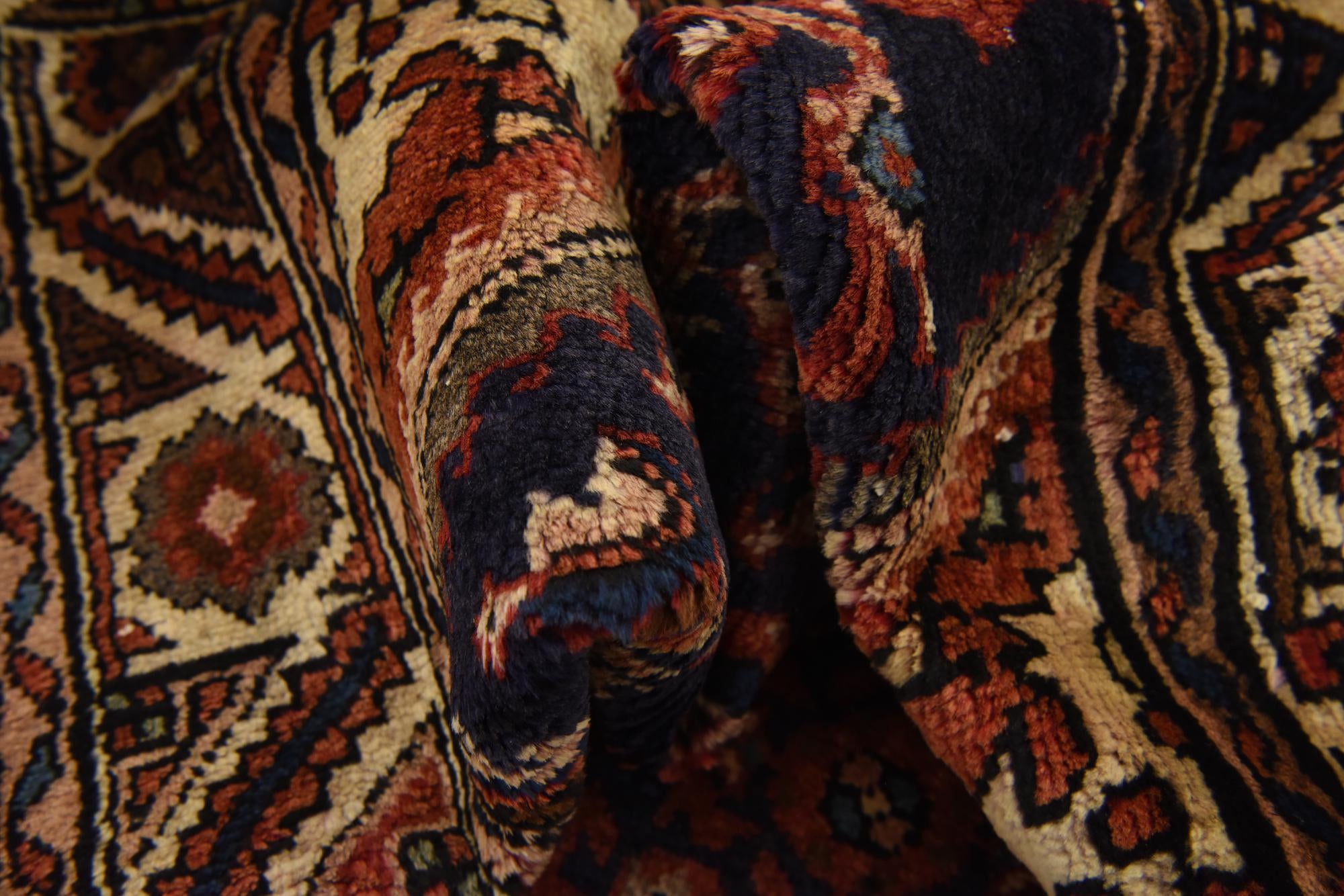 3' 7 x 10' 8 Hand Knotted Hossainabad Persian Wool Runner Rug