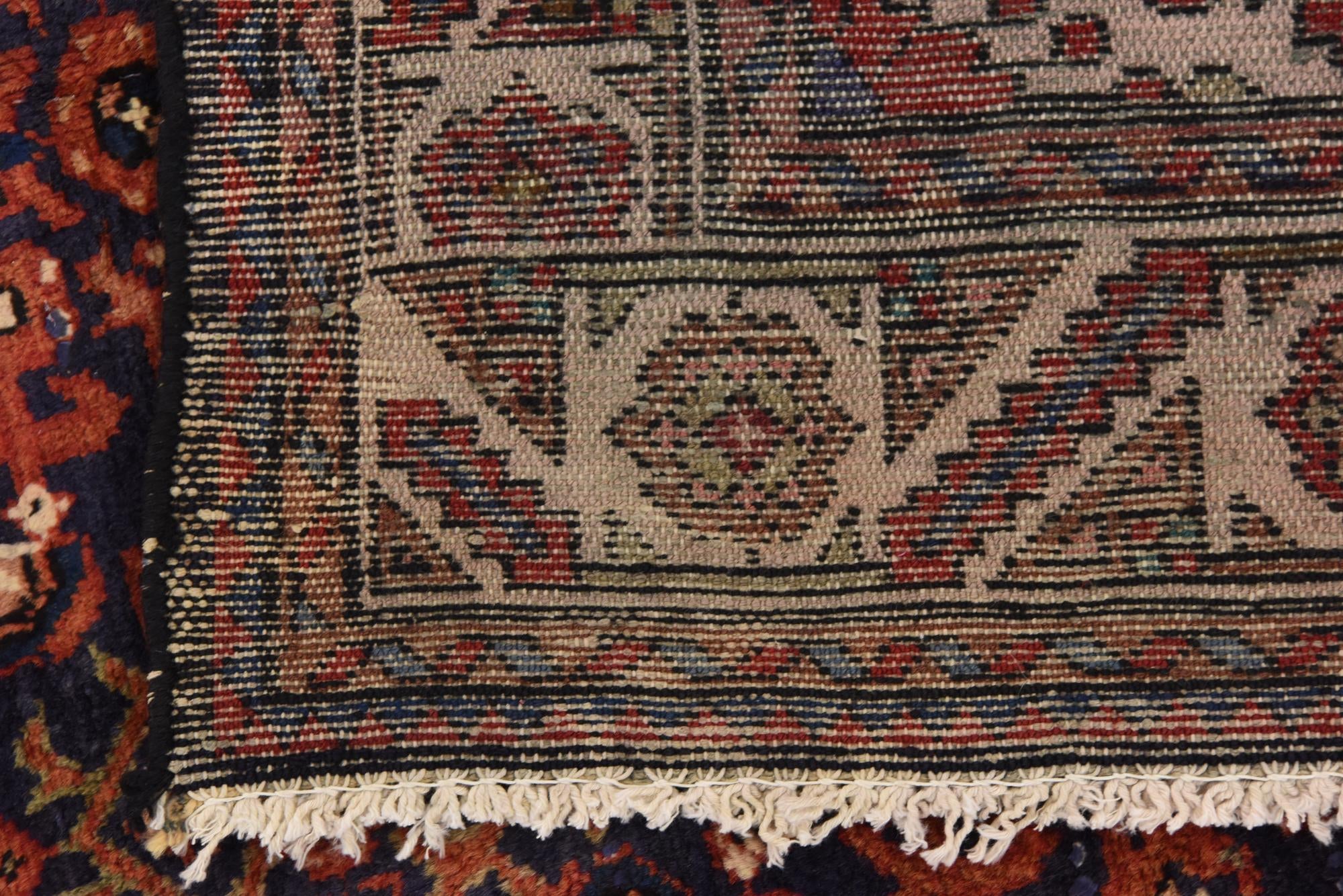 3' 7 x 10' 8 Hand Knotted Hossainabad Persian Wool Runner Rug