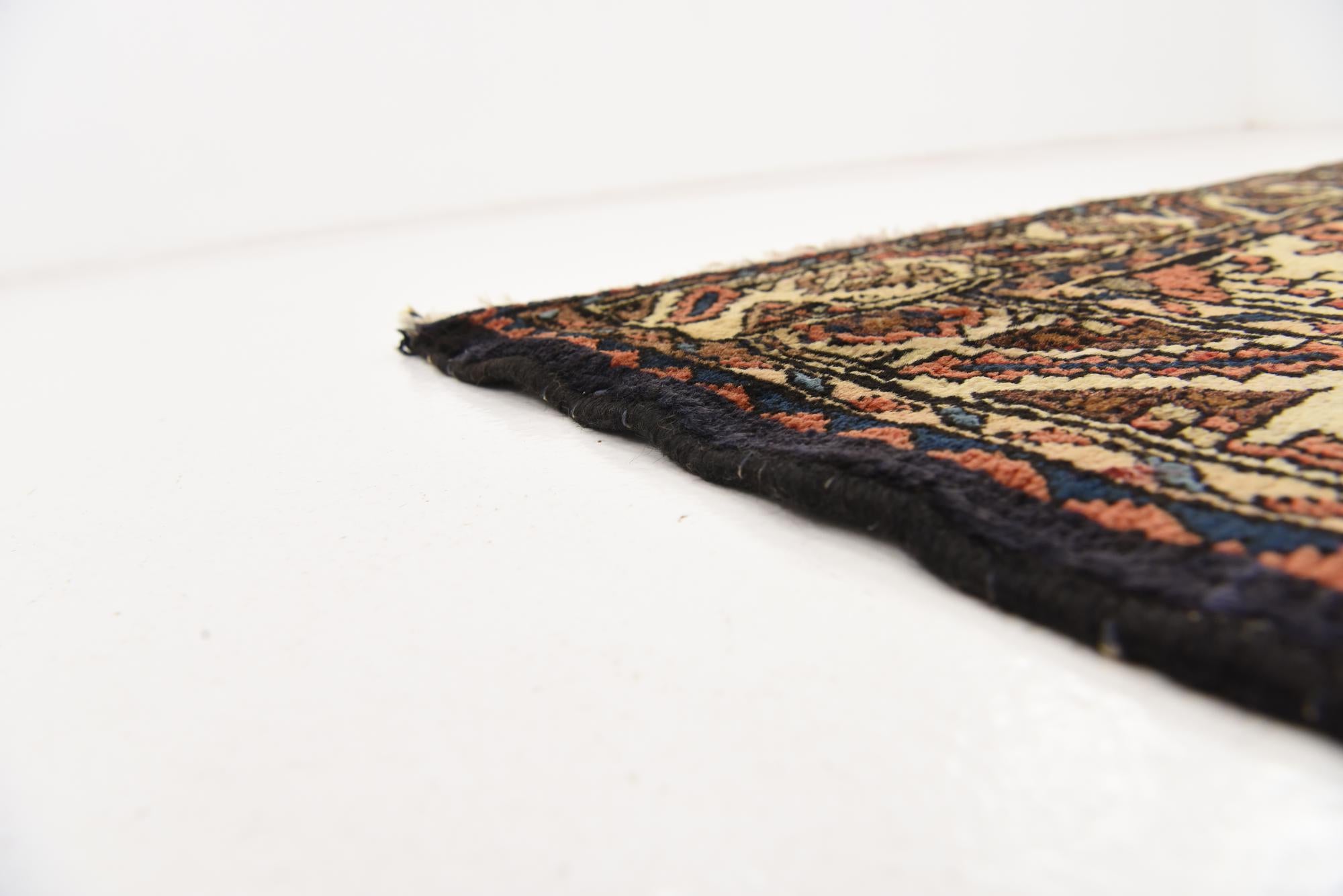 3' 7 x 10' 8 Hand Knotted Hossainabad Persian Wool Runner Rug