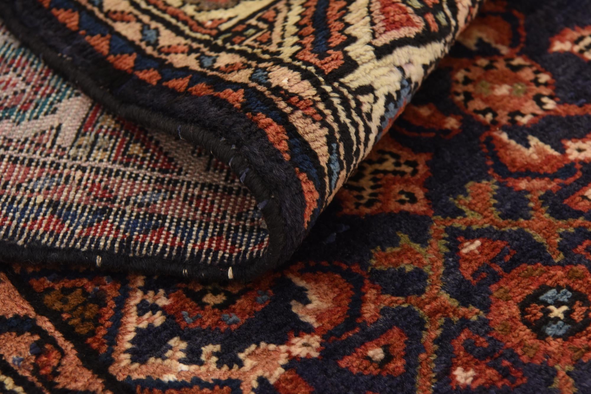 3' 7 x 10' 8 Hand Knotted Hossainabad Persian Wool Runner Rug