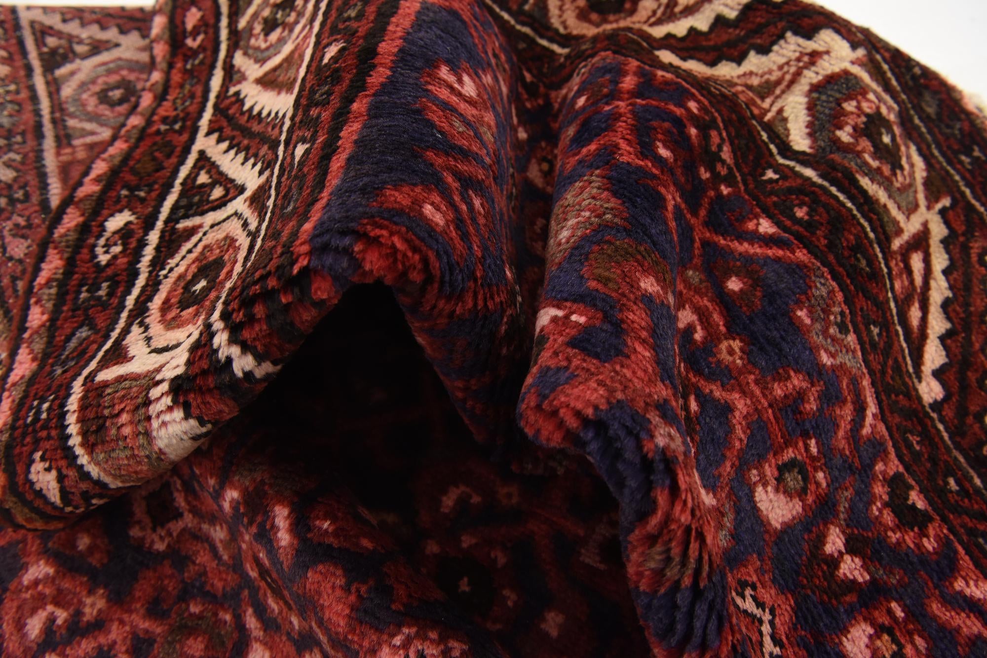 3' 10 x 10' 7 Hand Knotted Hossainabad Persian Wool Runner Rug