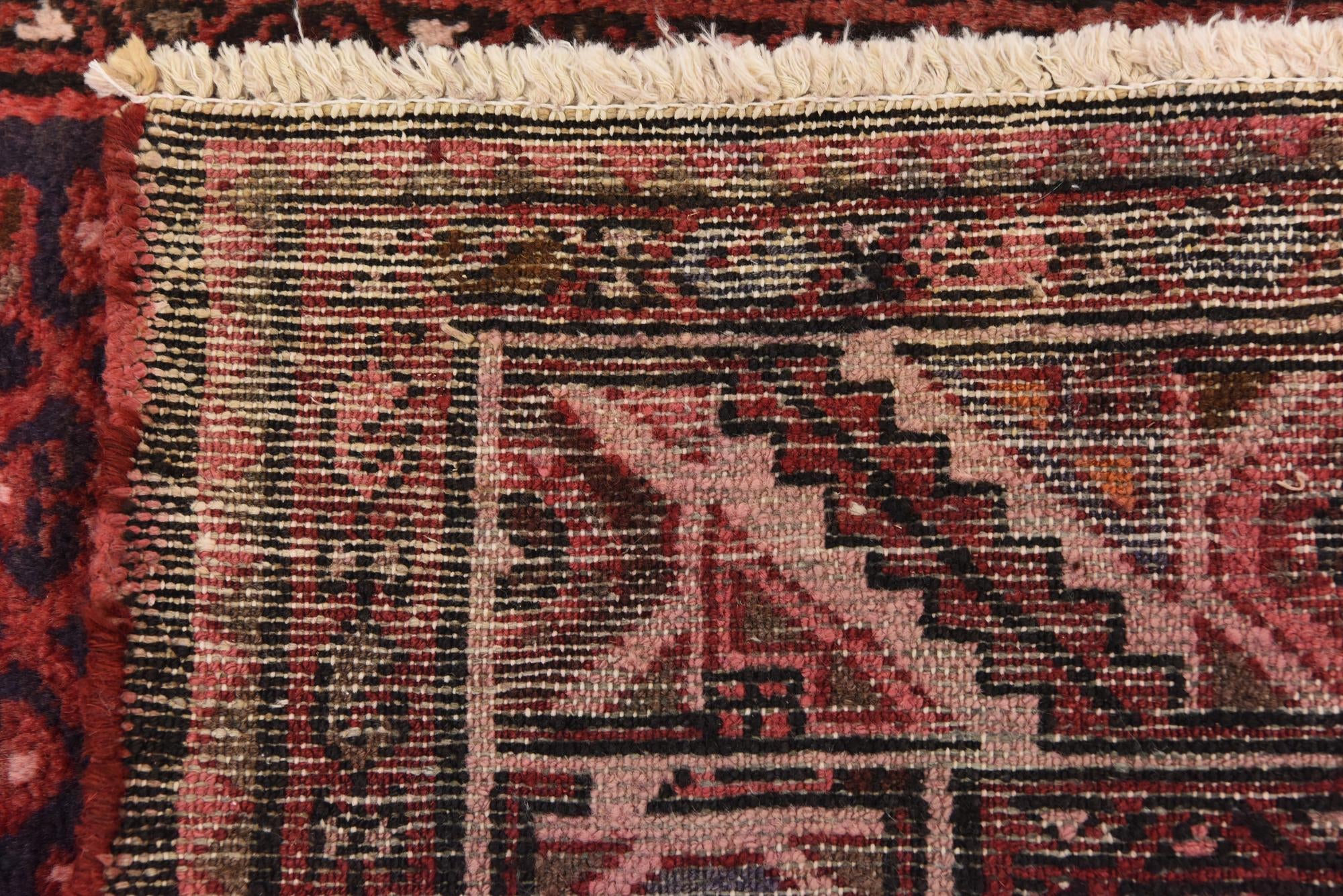 3' 10 x 10' 7 Hand Knotted Hossainabad Persian Wool Runner Rug