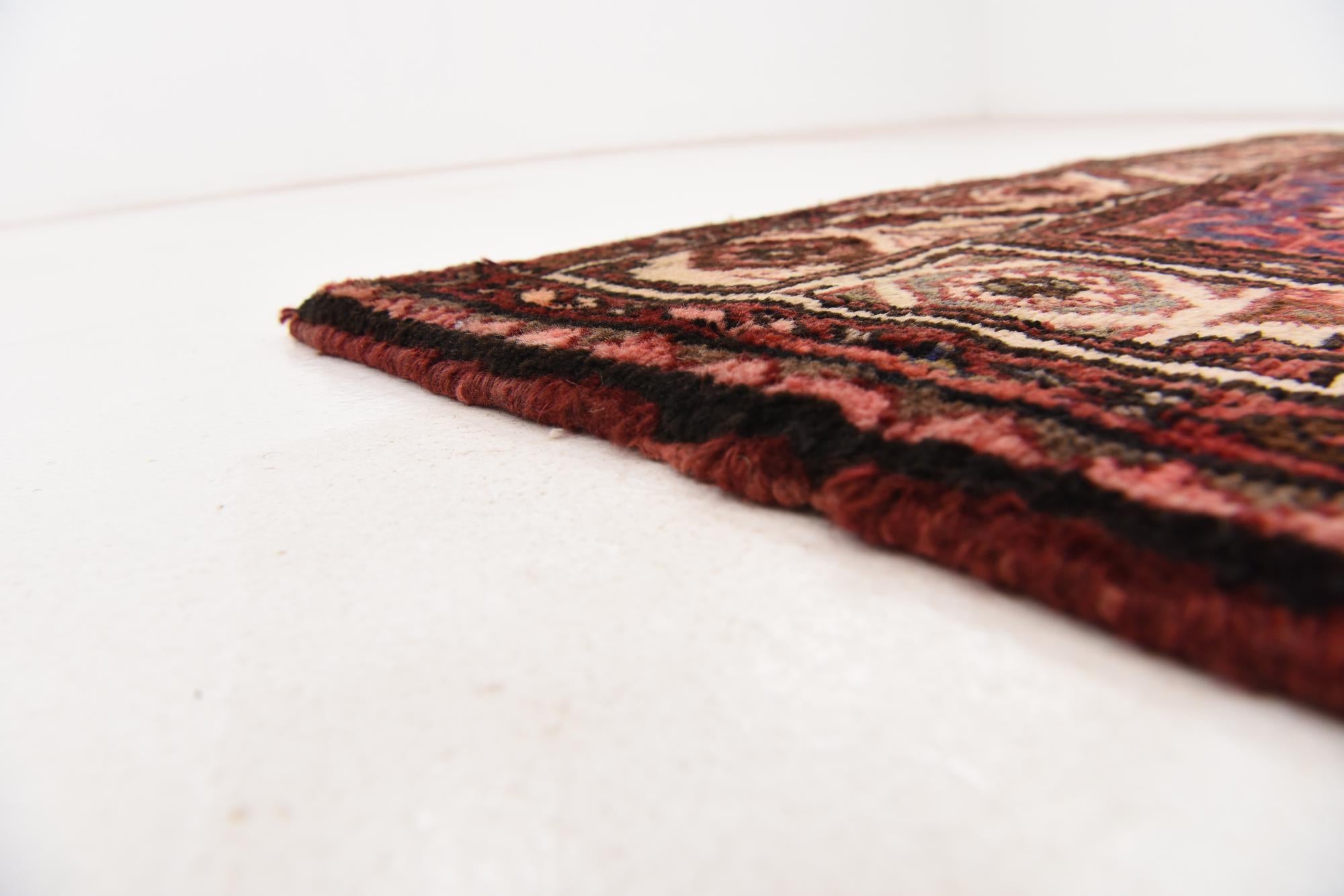 3' 10 x 10' 7 Hand Knotted Hossainabad Persian Wool Runner Rug