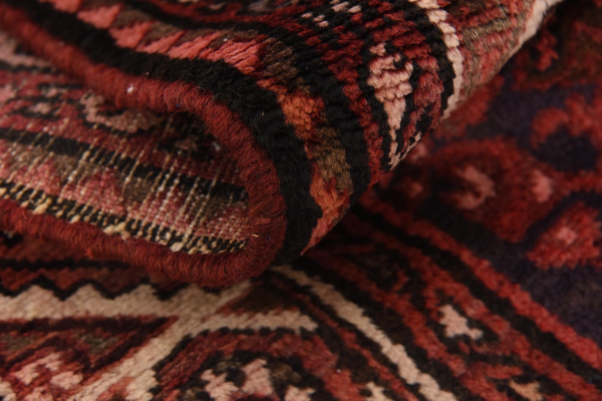 3' 10 x 10' 7 Hand Knotted Hossainabad Persian Wool Runner Rug