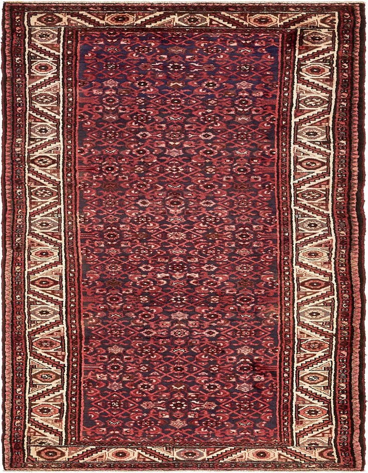 Detail image of 3' 10 x 10' 7 Hand Knotted Hossainabad Persian Wool Runner Rug