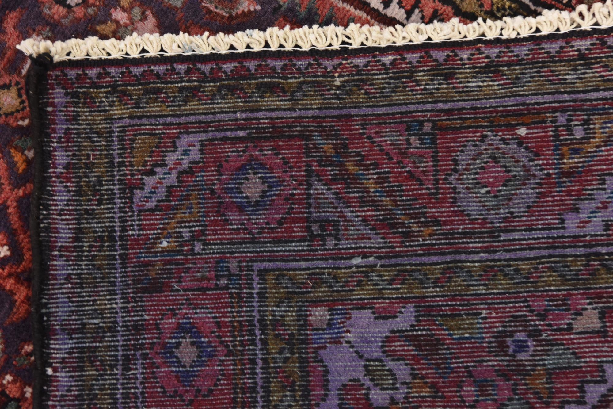 3' 9 x 10' 4 Hand Knotted Hossainabad Persian Wool Runner Rug