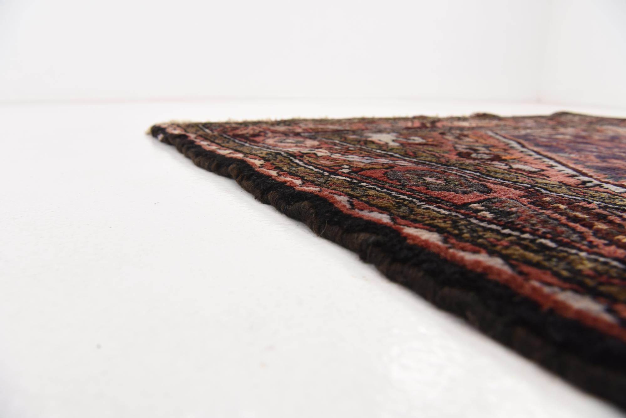 3' 9 x 10' 4 Hand Knotted Hossainabad Persian Wool Runner Rug