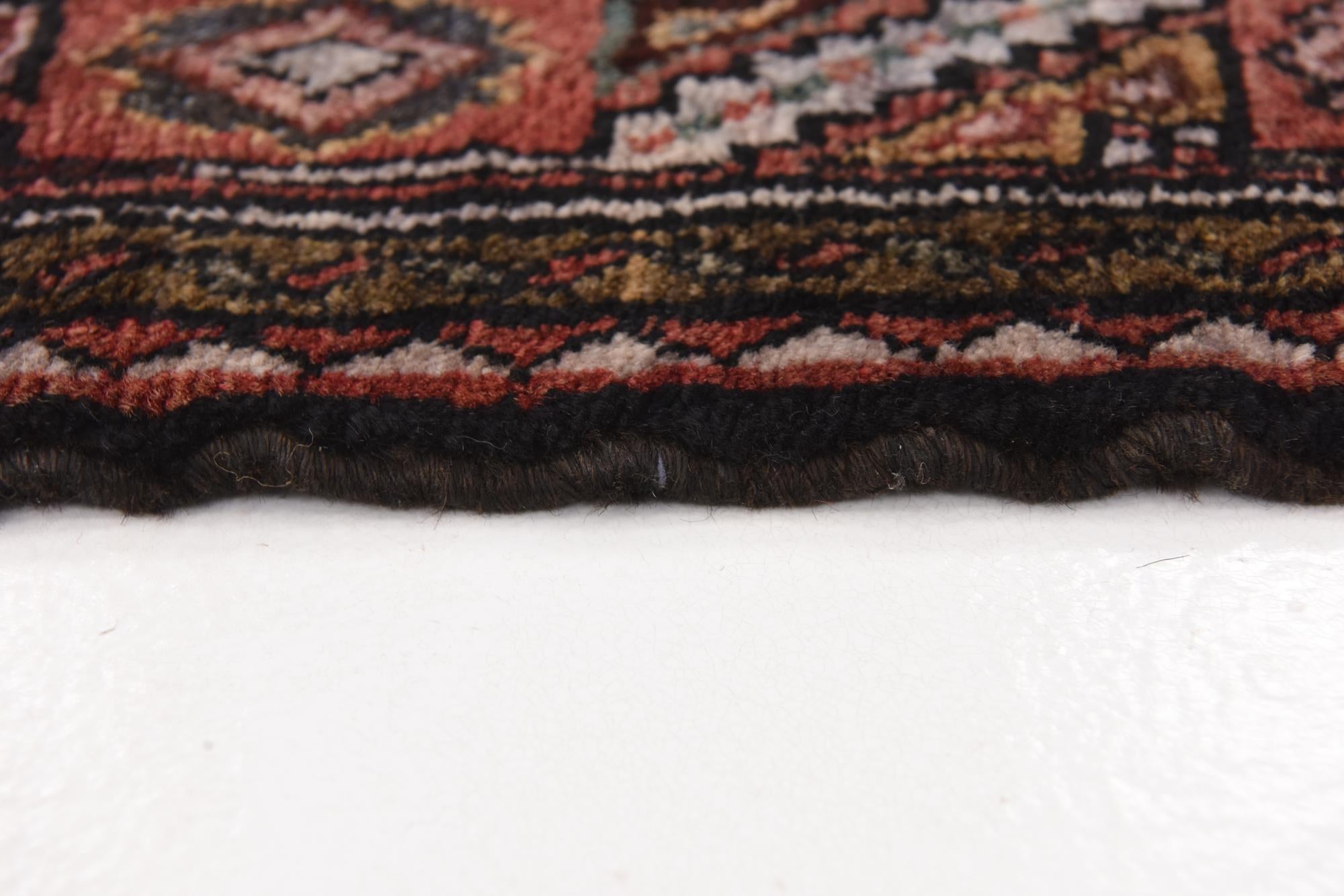 3' 9 x 10' 4 Hand Knotted Hossainabad Persian Wool Runner Rug